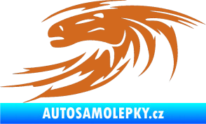 Samolepka Kůň 023 levá hlava s vlající hřívou oříšková