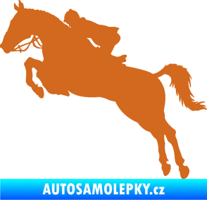 Samolepka Kůň 076 levá parkur oříšková