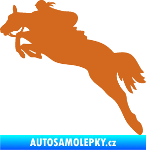 Samolepka Kůň 084 levá s jezdkyní oříšková
