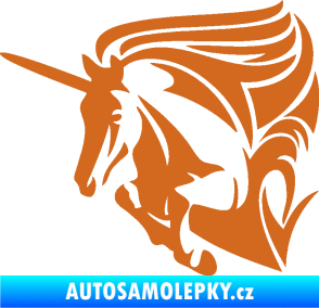 Samolepka Kůň jednorožec 001 levá oříšková
