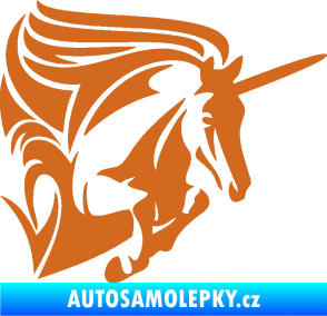 Samolepka Kůň jednorožec 001 pravá oříšková