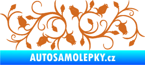 Samolepka Květina dekor 010 pravá růžičky oříšková