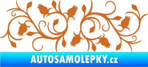 Samolepka Květina dekor 010 levá růžičky oříšková