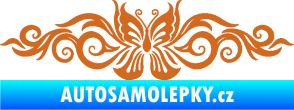 Samolepka Květina dekor 017 motýl oříšková