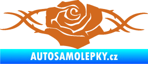 Samolepka Květina dekor 020 levá růže s trny oříšková