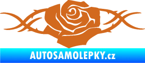 Samolepka Květina dekor 020 pravá růže s trny oříšková