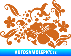Samolepka Květina dekor 024 levá oříšková