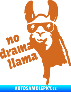 Samolepka Lama 005 no drama llama  oříšková