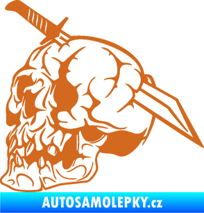 Samolepka Lebka 031 levá probodnutá nožem oříšková