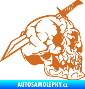 Samolepka Lebka 031 pravá probodnutá nožem oříšková