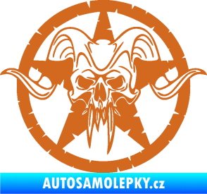 Samolepka Lebka 039 levá army hvězda oříšková