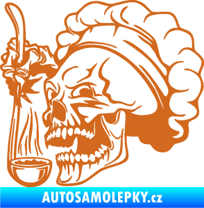 Samolepka Lebka 042 kuchař levá oříšková