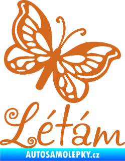 Samolepka Létám nápis motýlek pravá oříšková