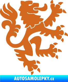 Samolepka Lev heraldika 001 pravá Český lev oříšková