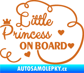 Samolepka Little princess on board nápis oříšková