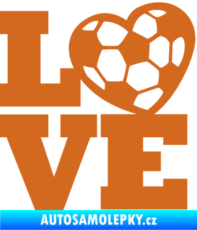 Samolepka Love fotbal oříšková