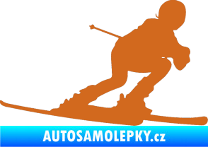 Samolepka Lyžař 002 pravá oříšková