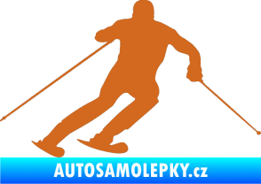 Samolepka Lyžař 003 pravá oříšková