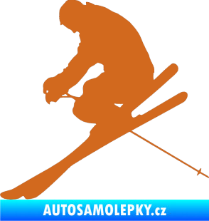 Samolepka Lyžař 005 levá oříšková