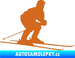 Samolepka Lyžař 009 pravá oříšková