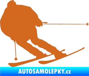 Samolepka Lyžař 019 levá oříšková