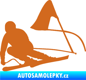 Samolepka Lyžař 025 levá oříšková