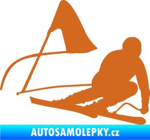 Samolepka Lyžař 025 pravá oříšková