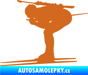 Samolepka Lyžař 028 levá - biatlon oříšková