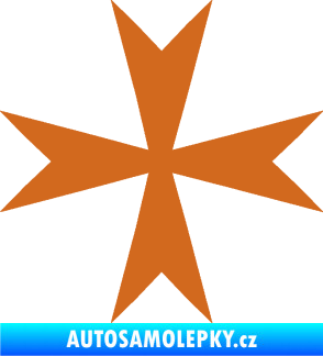 Samolepka Maltézský kříž 002 oříšková