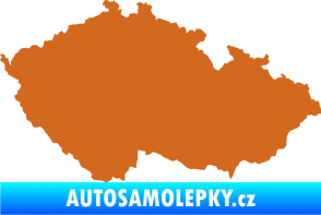 Samolepka Mapa České republiky 001  oříšková