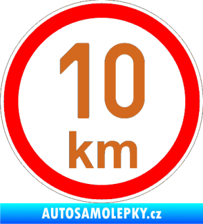 Samolepka Maximální rychlost 10km - nejvyšší konstrukční rychlost oříšková