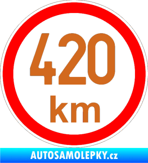 Samolepka Maximální rychlost 420km - nejvyšší konstrukční rychlost oříšková