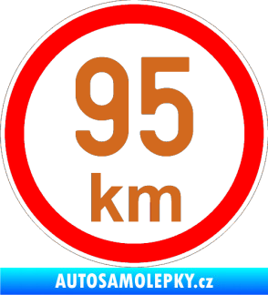 Samolepka Maximální rychlost 95km - nejvyšší konstrukční rychlost oříšková
