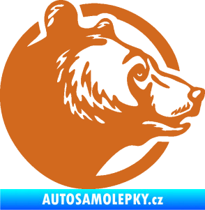 Samolepka Medvěd 012 pravá hlava oříšková