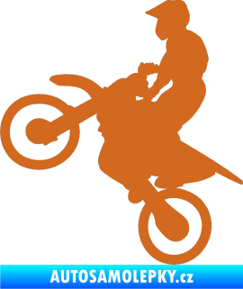 Samolepka Motorka 024 levá motokros oříšková