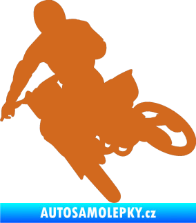 Samolepka Motorka 025 levá motokros oříšková