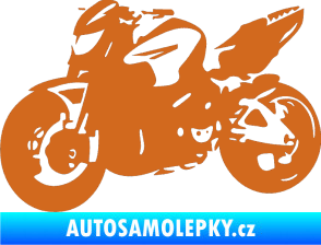 Samolepka Motorka 041 levá road racing oříšková