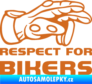 Samolepka Motorkář 014 pravá respect for bikers oříšková