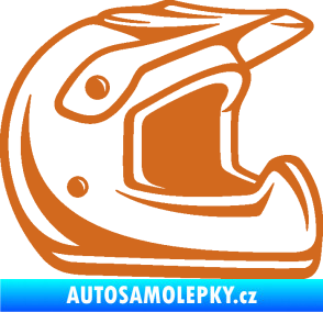 Samolepka Motorkářská helma 002 pravá oříšková