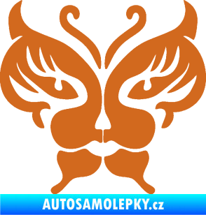 Samolepka Motýl 016 kočičí obličej oříšková