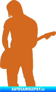 Samolepka Music 005 levá hráč na kytaru oříšková