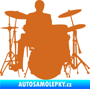 Samolepka Music 009 pravá hráč na bicí oříšková