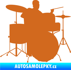 Samolepka Music 011 pravá hráč na bicí oříšková
