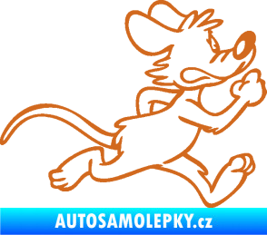Samolepka Myš 001 pravá sprintuje oříšková