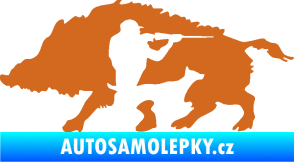 Samolepka Myslivost 006 levá divoké prase oříšková