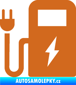 Samolepka Nabíjecí stanice 001 levá elektromobil charge oříšková