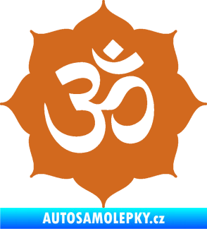 Samolepka Náboženský symbol Hinduismus Óm 002 oříšková