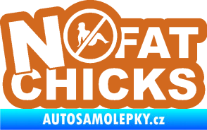 Samolepka No fat chicks 002 oříšková