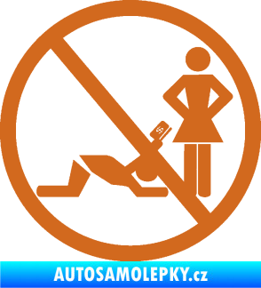 Samolepka No free money oříšková