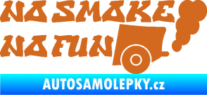 Samolepka No smoke no fun 002 nápis s výfukem oříšková